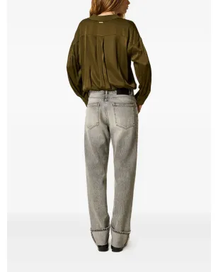 TWINSET カフドヘム ロゴパッチ デニムジーンズ - サムネイル3