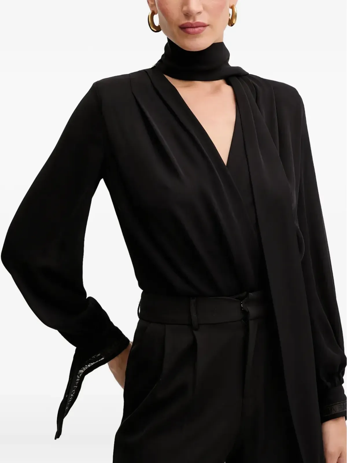 Elisabetta Franchi タイネック ロングスリーブトップ - 画像4