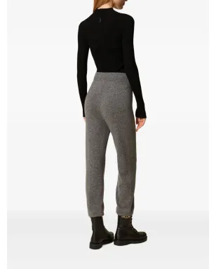 TWINSET ニット地 ウエストドローコード付きパンツ - グレー - サムネイル4