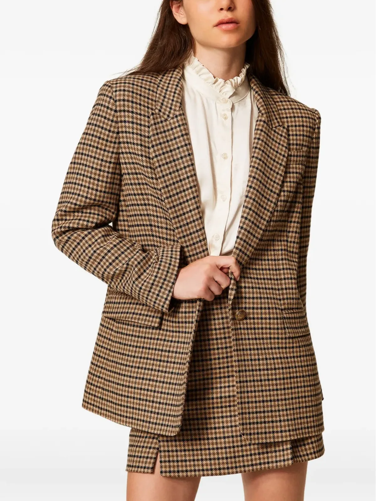 TWINSET チェック柄シングルブレストブレザー - 画像2
