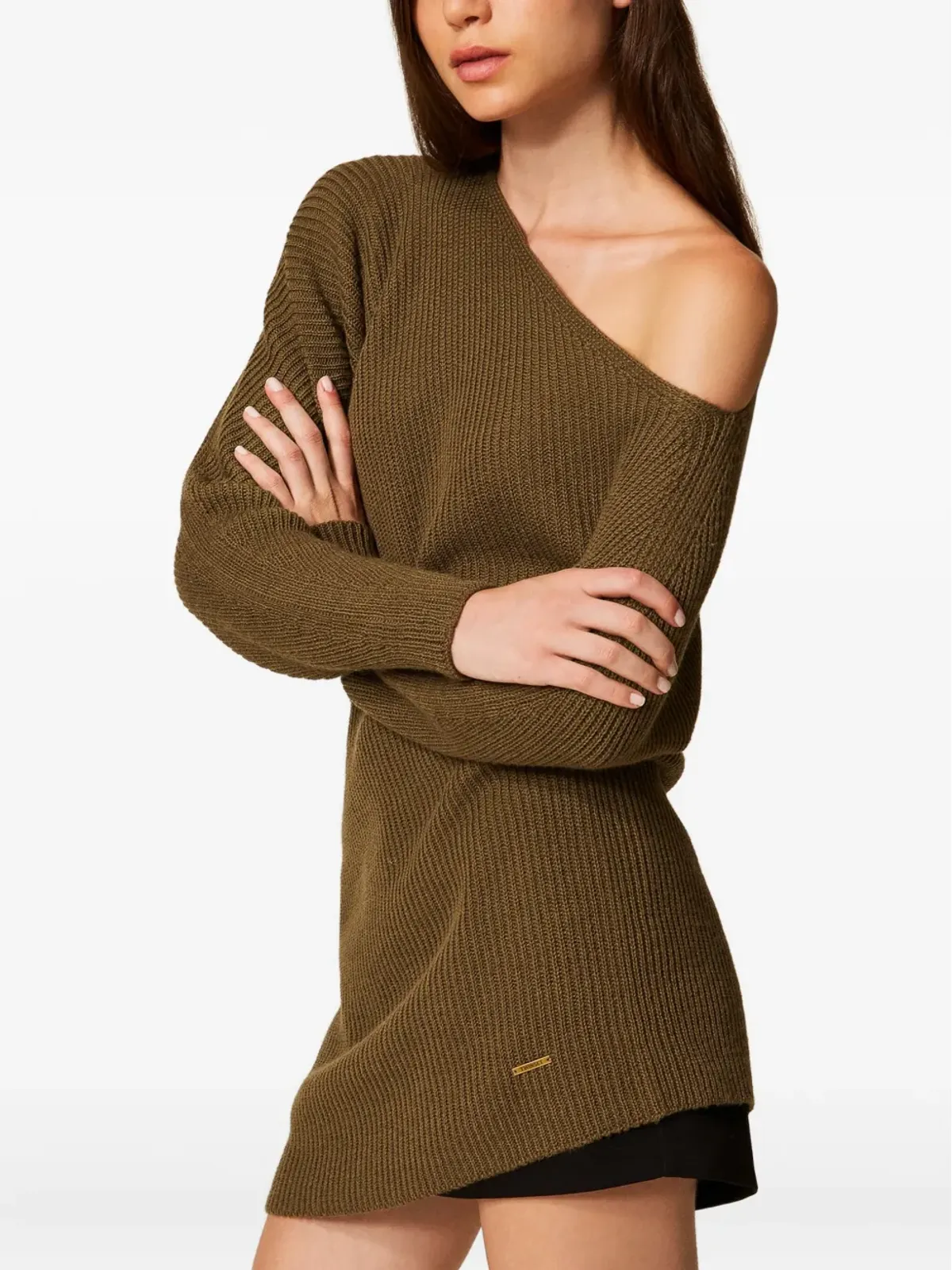 TWINSET アシンメトリックリブニットセーター - 画像3