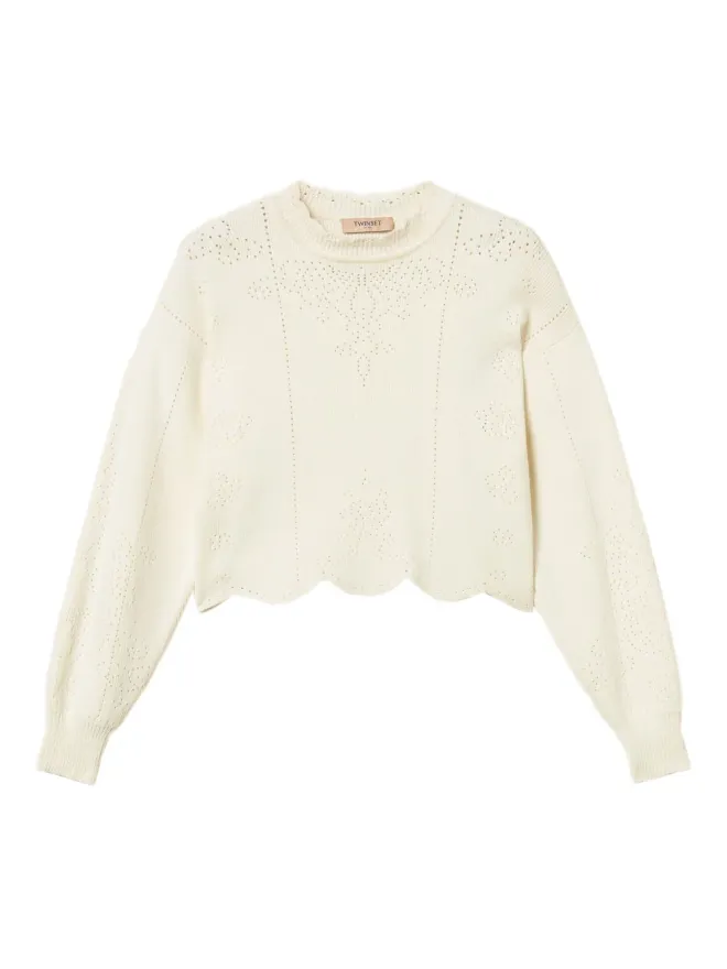 TWINSET TWINSET スカラップヘム クロップドニットの商品画像