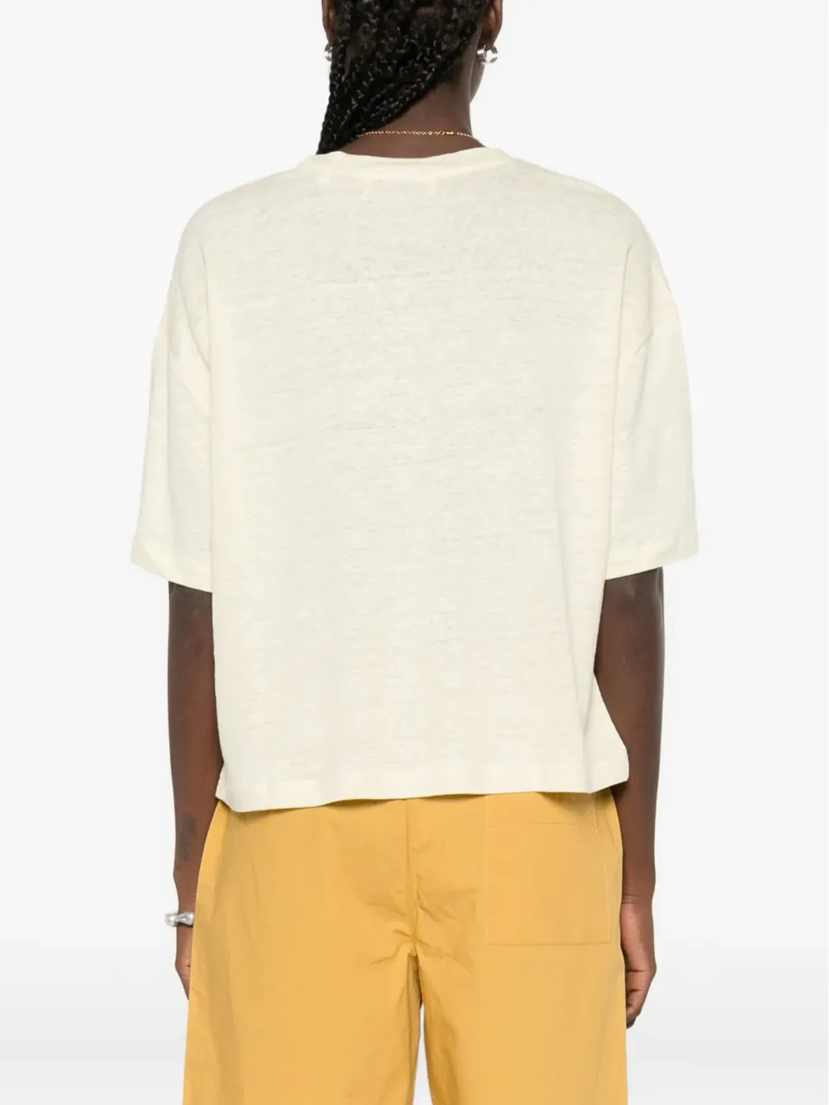 Marc O'Polo クルーネックリネンTシャツ イエロー - 画像4