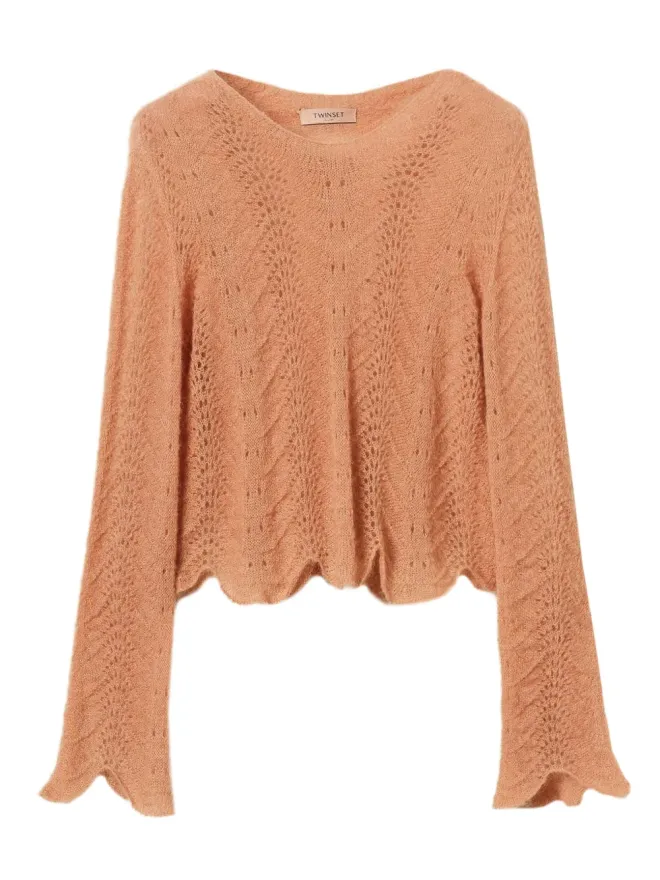TWINSET TWINSET スカラップヘムセーター - オレンジの商品画像
