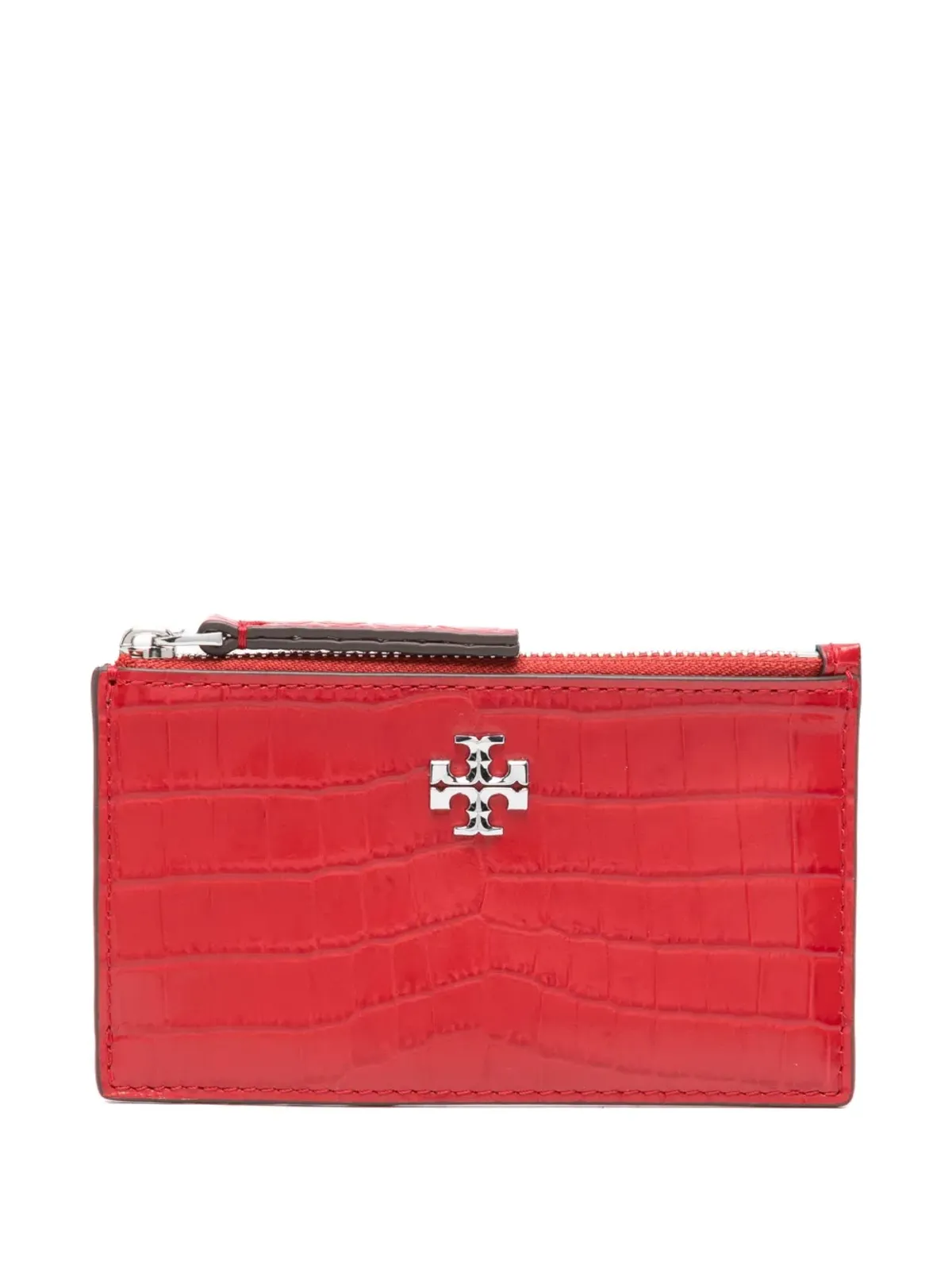 Tory Burch エンボス加工ジップアラウンドウォレット - Red - 画像1