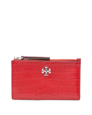 Tory Burch エンボス加工ジップアラウンドウォレット - Red - サムネイル1