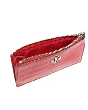Tory Burch エンボス加工ジップアラウンドウォレット - Red - サムネイル3