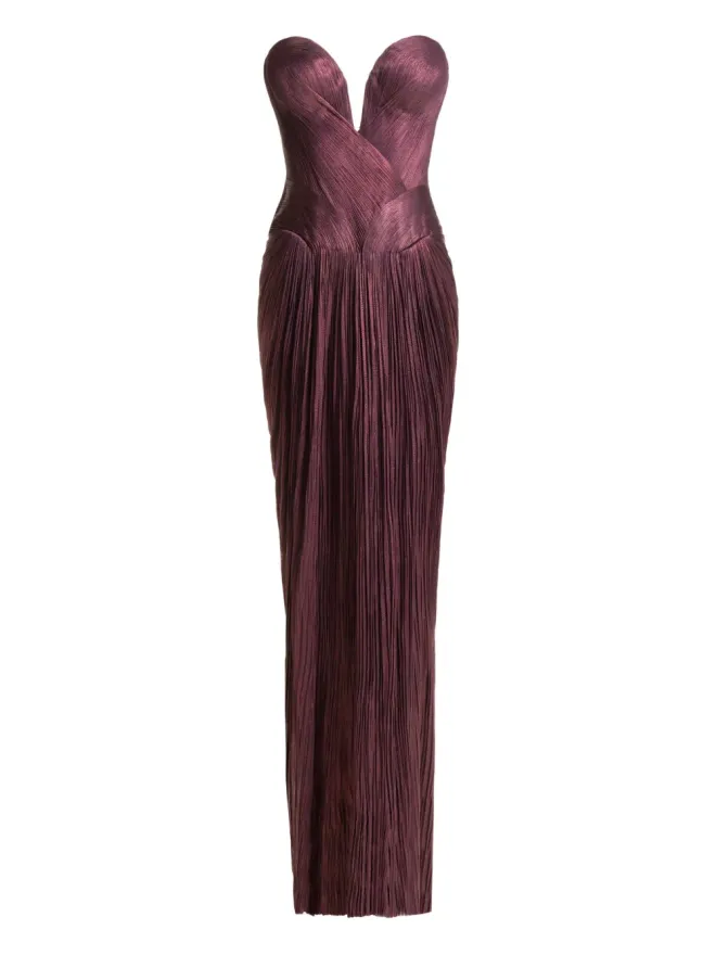 Maria Lucia Hohan Maria Lucia Hohan アンドーラ プリーツ入り ストラップレス ガウンの商品画像
