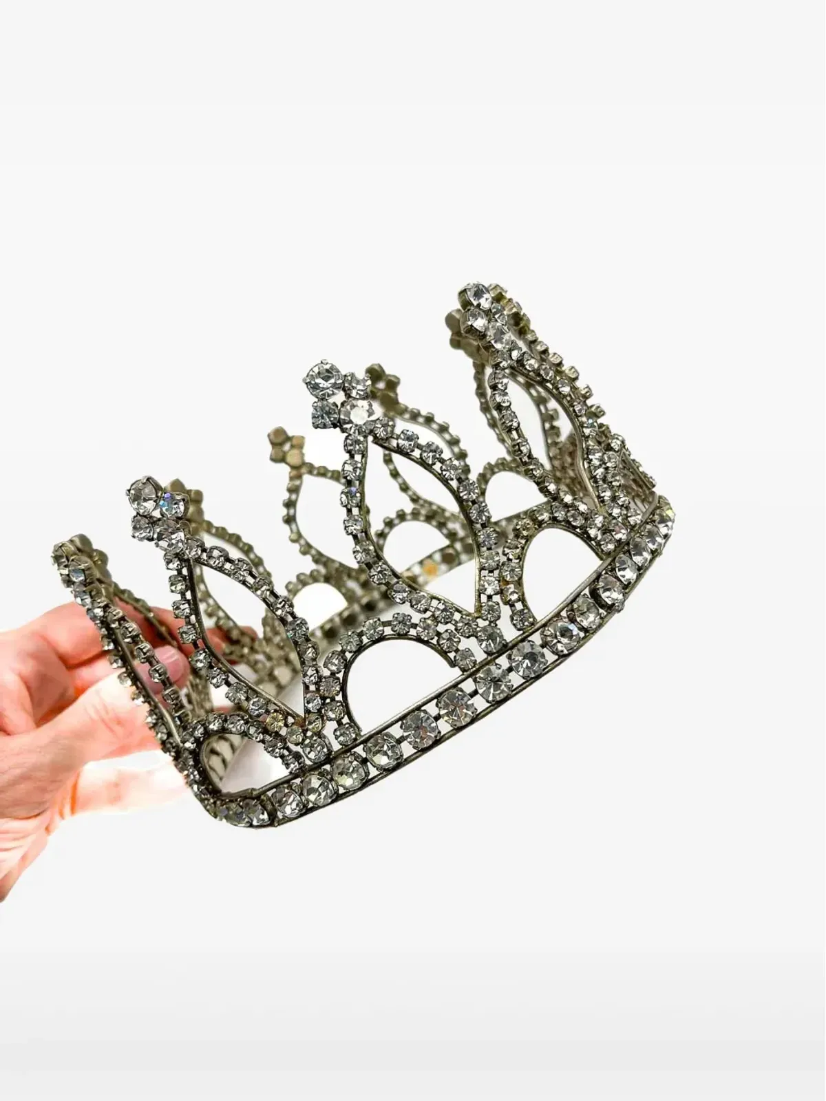 Jennifer Gibson Jewellery 1950s Paste Velvet Crown - Silver - 画像5