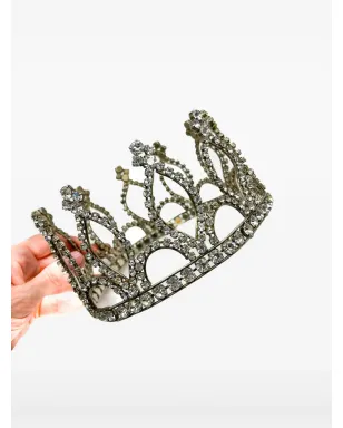 Jennifer Gibson Jewellery 1950s Paste Velvet Crown - Silver - サムネイル5