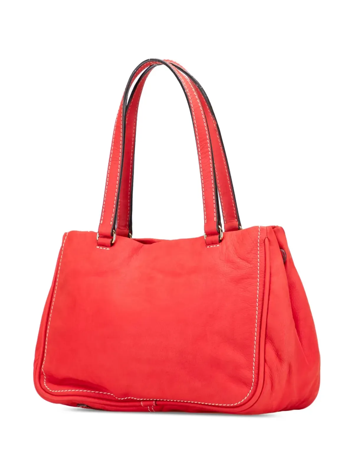 Loewe ビンテージ 2008 ヌバック アナグラム マドリード フリンジ ショルダーバッグ - レッド - 画像3