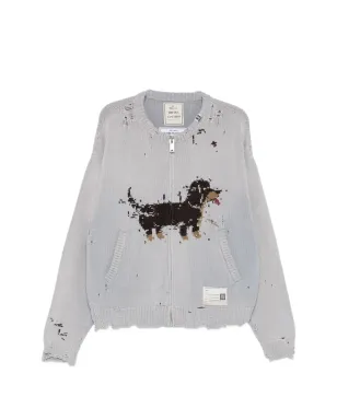 Maison MIHARA YASUHIRO ジャカード distressed ニットカーディガン - サムネイル1