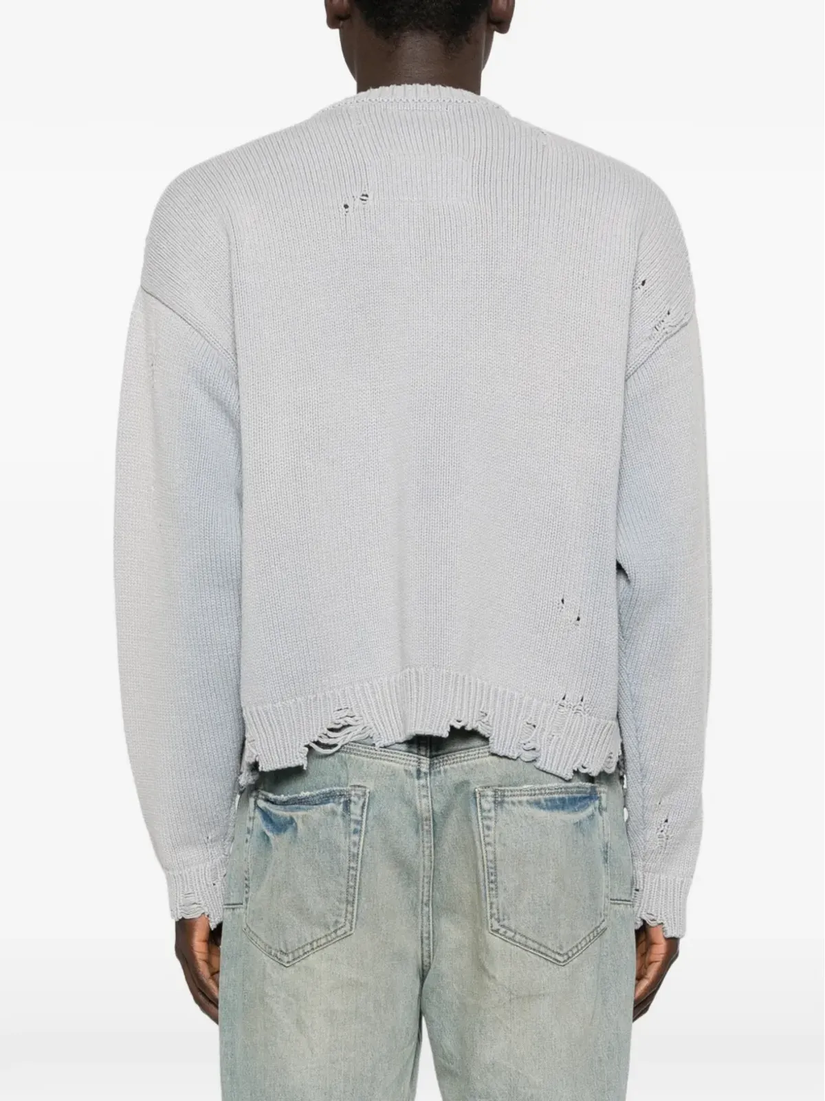 Maison MIHARA YASUHIRO ジャカード distressed ニットカーディガン - 画像4