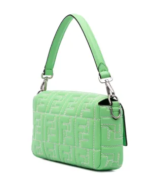 Fendi Pre-Owned Zucca エンボス加工・ステッチ入り レザー バゲットサッチェル - グリーン - サムネイル3