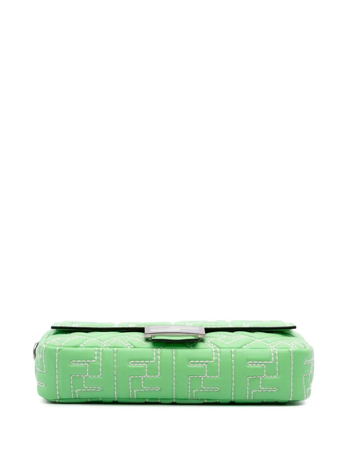 Fendi Pre-Owned Zucca エンボス加工・ステッチ入り レザー バゲットサッチェル - グリーン - 画像4