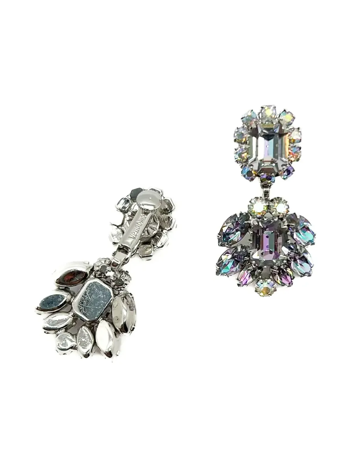 Jennifer Gibson Jewellery 1950年代 Vendome Amethyst Aurora Borealis ドロップイヤリング - 画像2