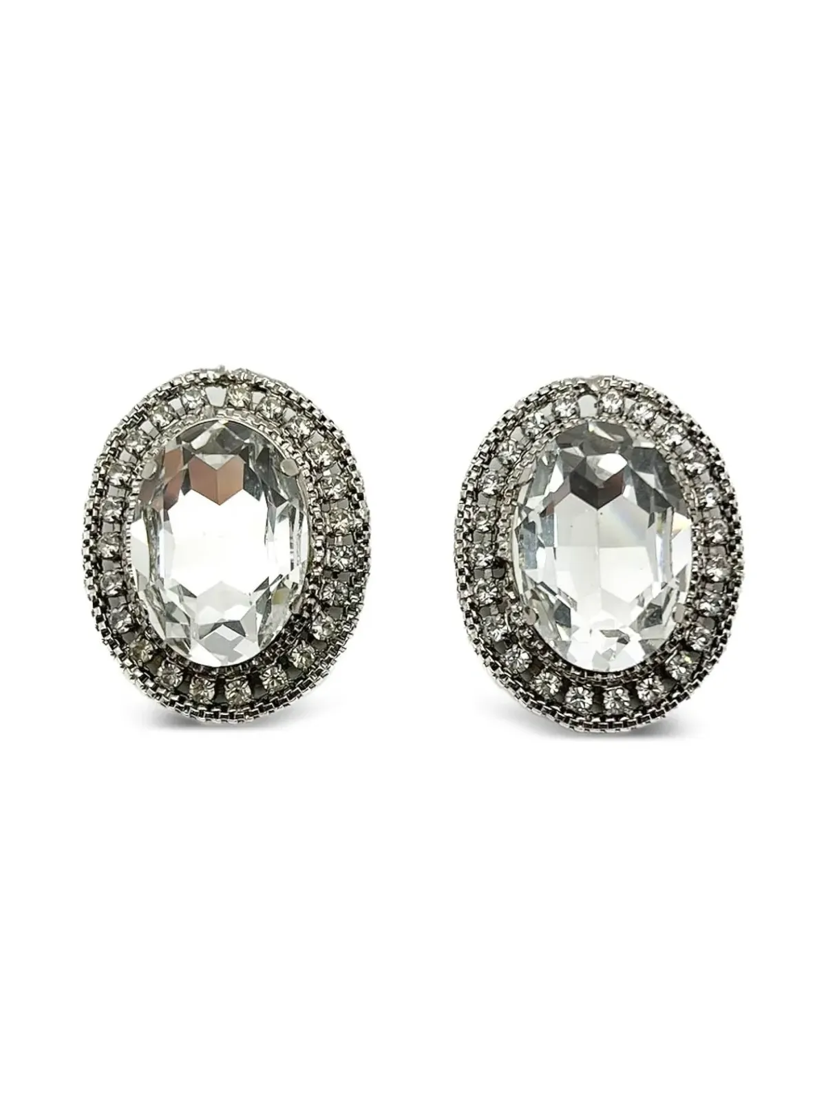 Jennifer Gibson Jewellery 1980s クリスタルヘッドランプ イヤリング - シルバー - 画像1