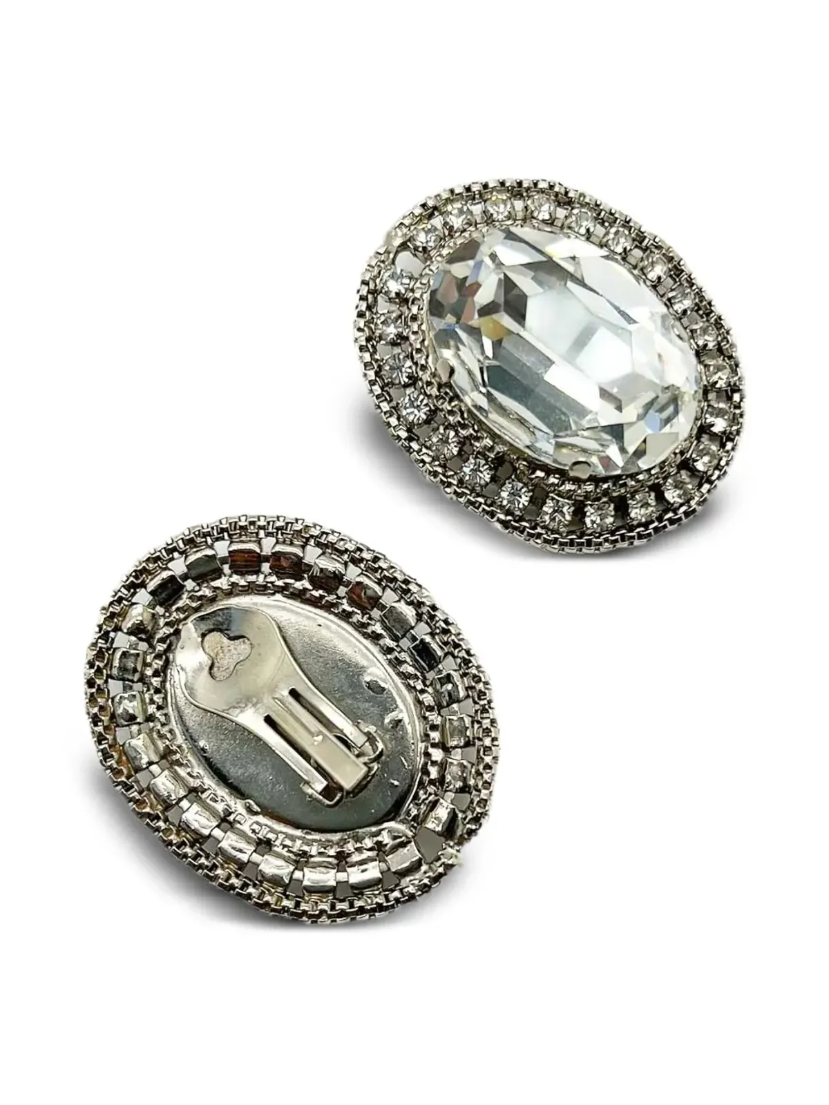 Jennifer Gibson Jewellery 1980s クリスタルヘッドランプ イヤリング - シルバー - 画像2