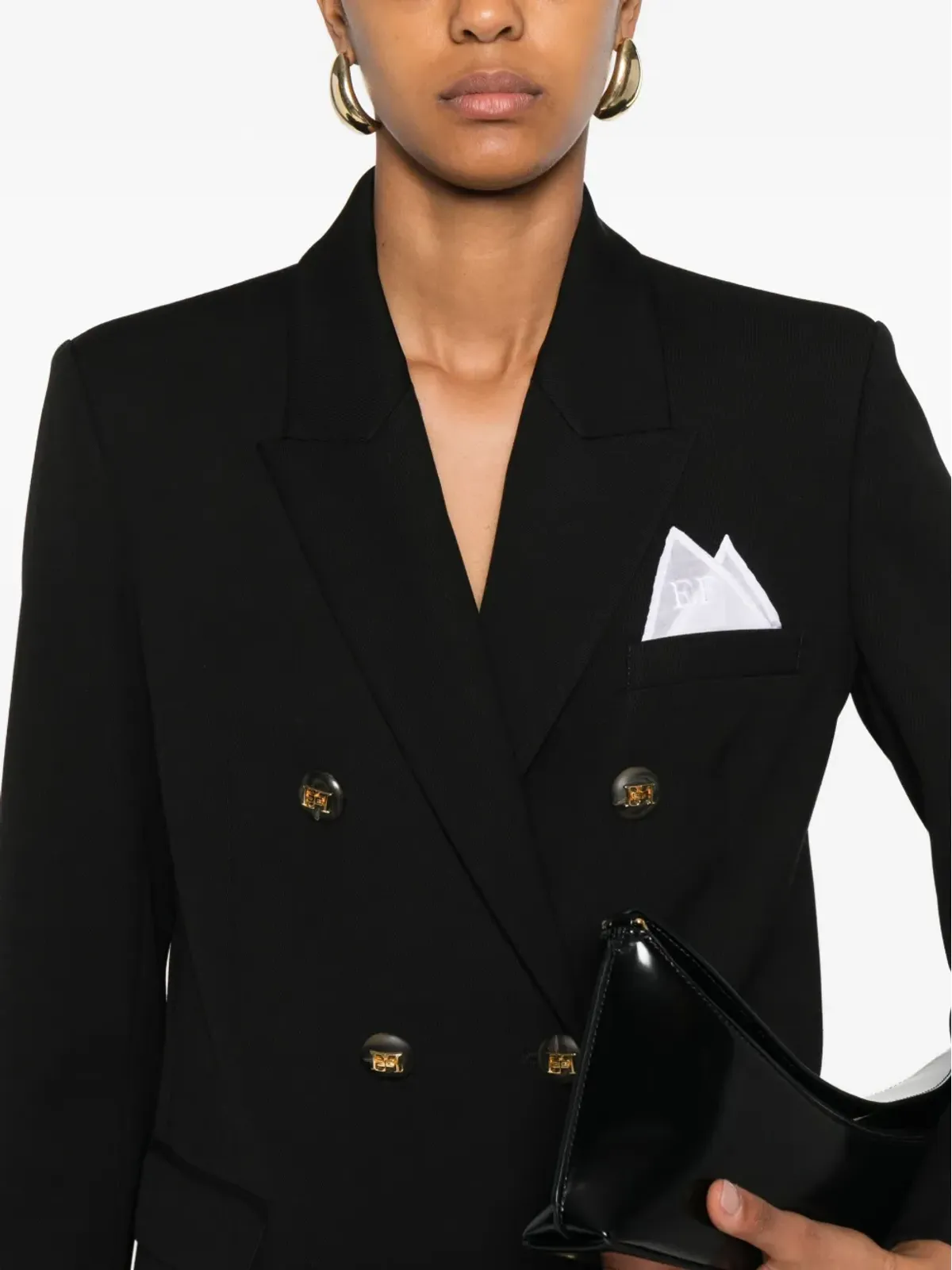 Elisabetta Franchi ダブルブレスト金ボタン ブレザー - ブラック - 画像5