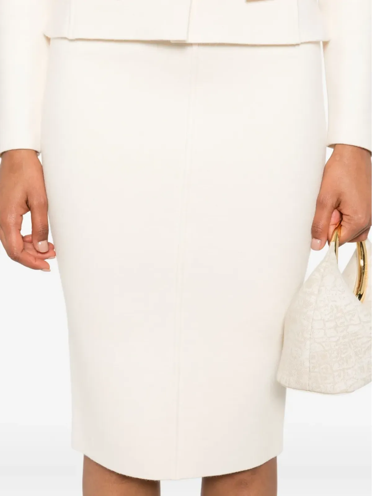 Elisabetta Franchi リブ編みペンシルミディスカート - 画像5