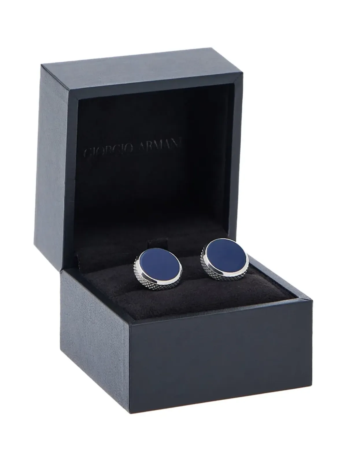 Giorgio Armani 円形ファセット カフリンクス - シルバー - 画像4