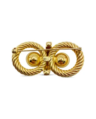 Christian Dior Pre-Owned 1970s rope-design ball brooch（ゴールド） - サムネイル2