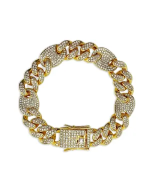 Jennifer Gibson Jewellery 2000年代 クリスタル装飾付きチェーンブレスレット - ゴールド - サムネイル1
