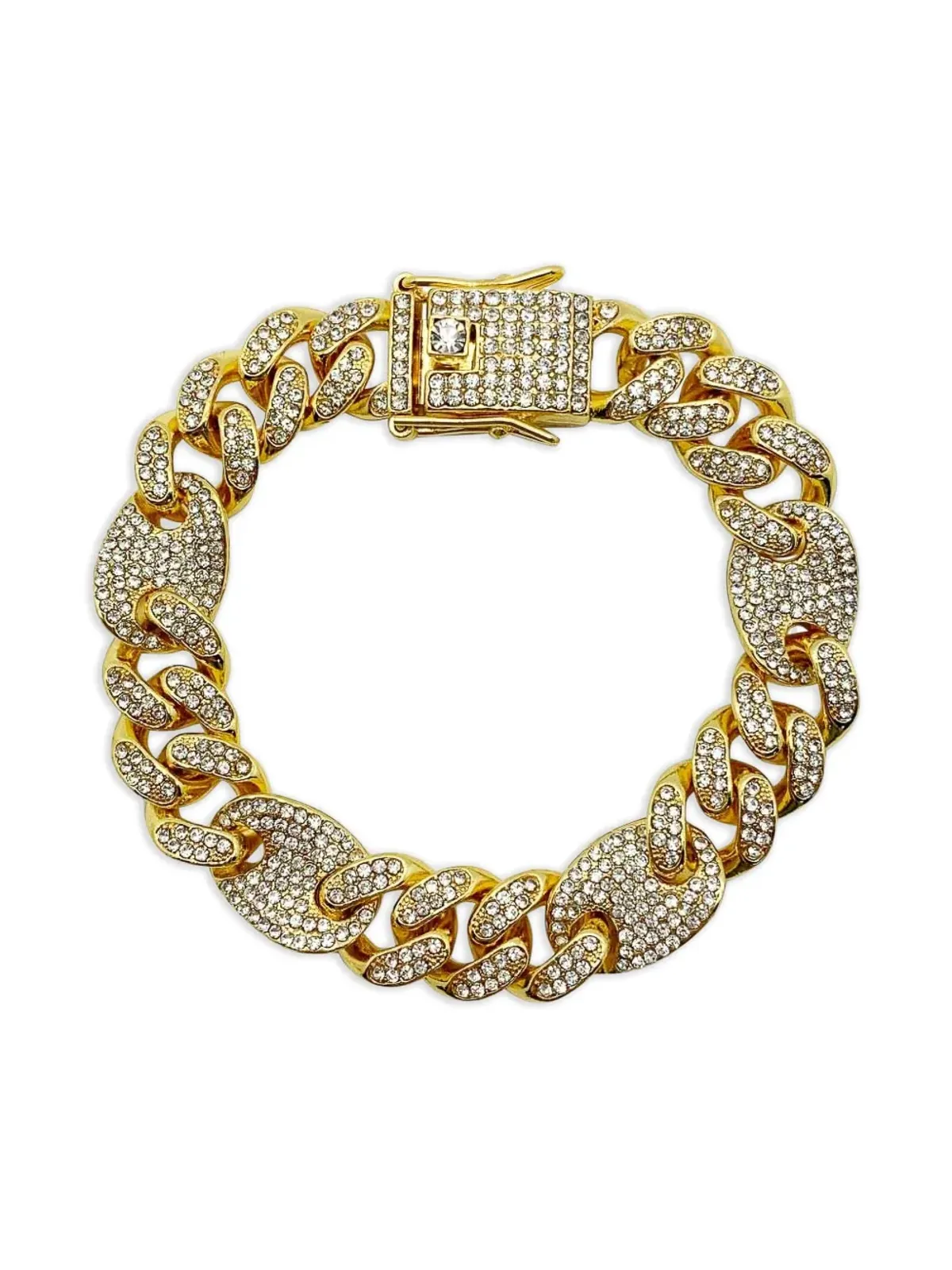 Jennifer Gibson Jewellery 2000年代 クリスタル装飾付きチェーンブレスレット - ゴールド - 画像2