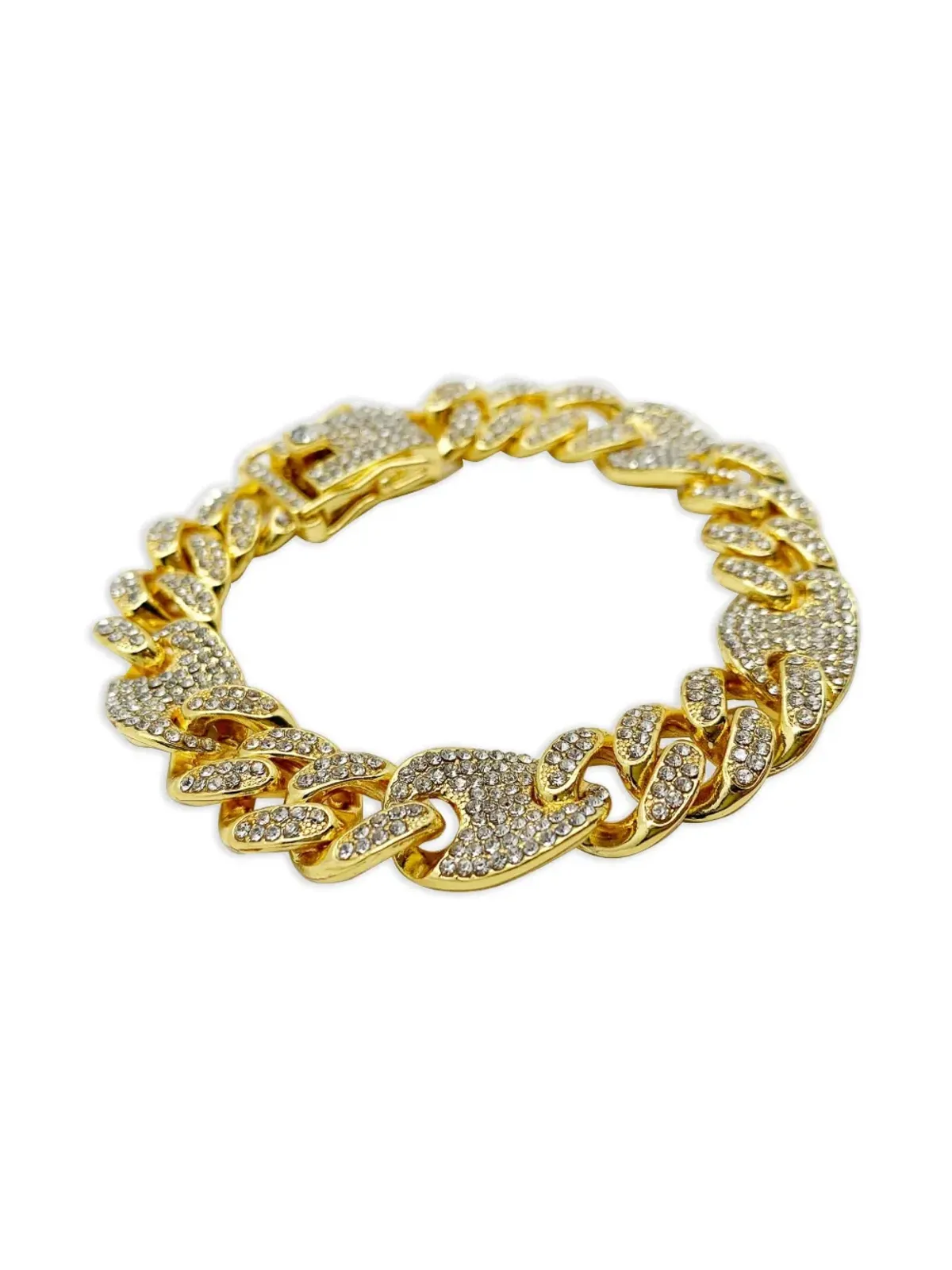 Jennifer Gibson Jewellery 2000年代 クリスタル装飾付きチェーンブレスレット - ゴールド - 画像3