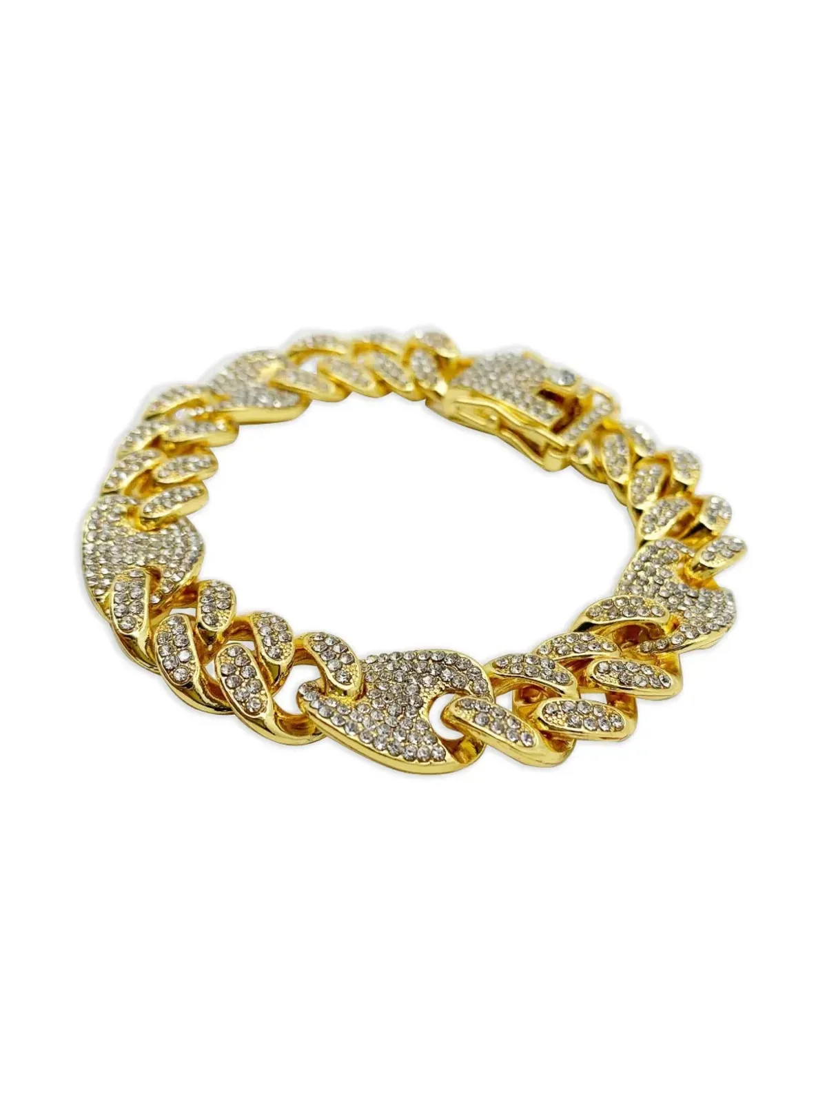 Jennifer Gibson Jewellery 2000年代 クリスタル装飾付きチェーンブレスレット - ゴールド - 画像4