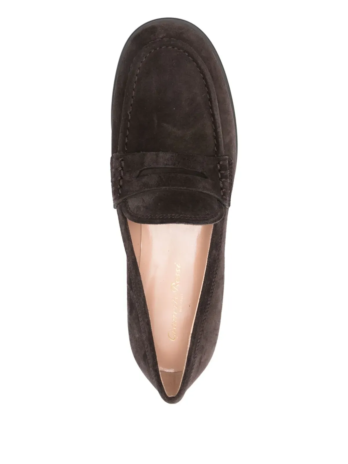Gianvito Rossi Georgie ペニー・ストラップ スエード ローファー ブラウン - 画像4