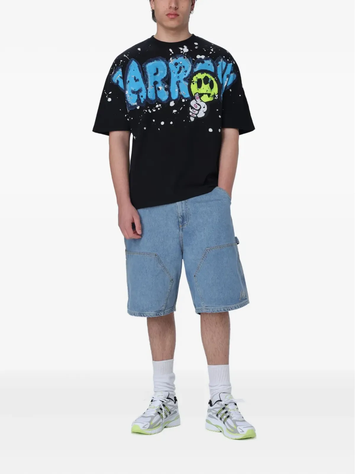 BARROW ユーティリティポケット デニムショーツ ブルー - 画像2