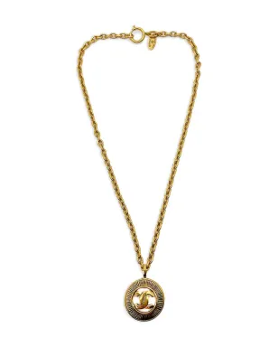 CHANEL Pre-Owned ビンテージ 1980s ロゴエンボス ネックレス - ゴールド - サムネイル1