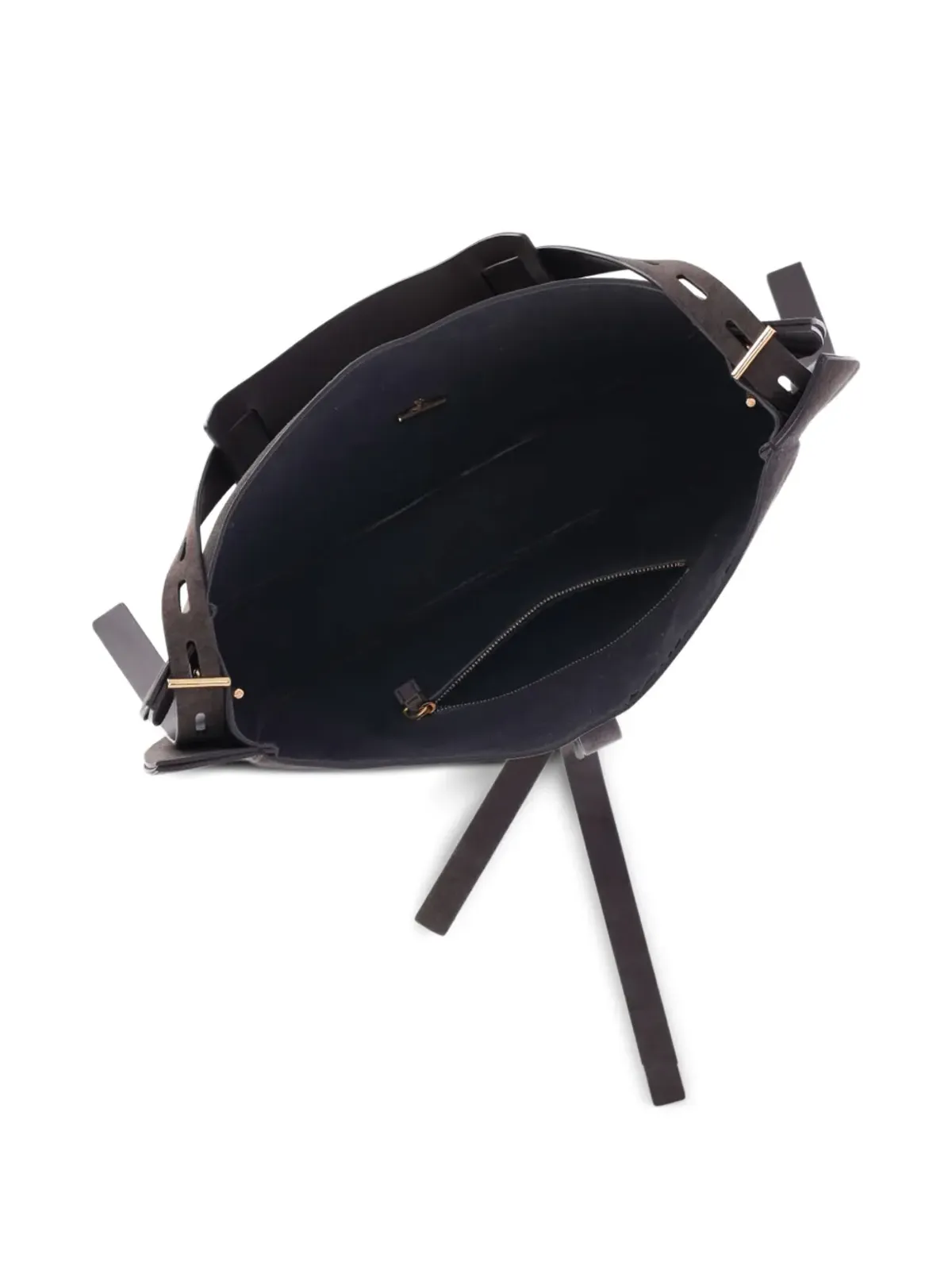MINOBOSSI クレセント型スエードショルダーバッグ - ブラウン - 画像5