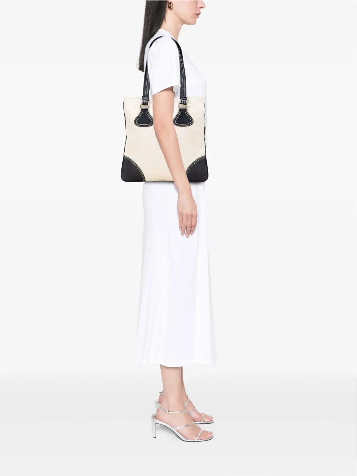 Prada Pre-Owned ヴィテロ トリムド キャンバス カンパ トートバッグ - 画像2