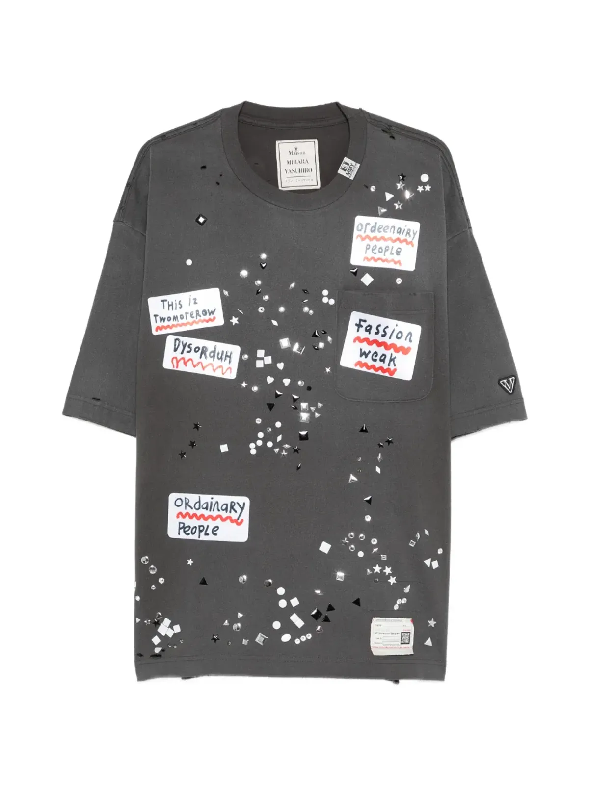 Maison MIHARA YASUHIRO ステッカー装飾 Tシャツ - 画像1