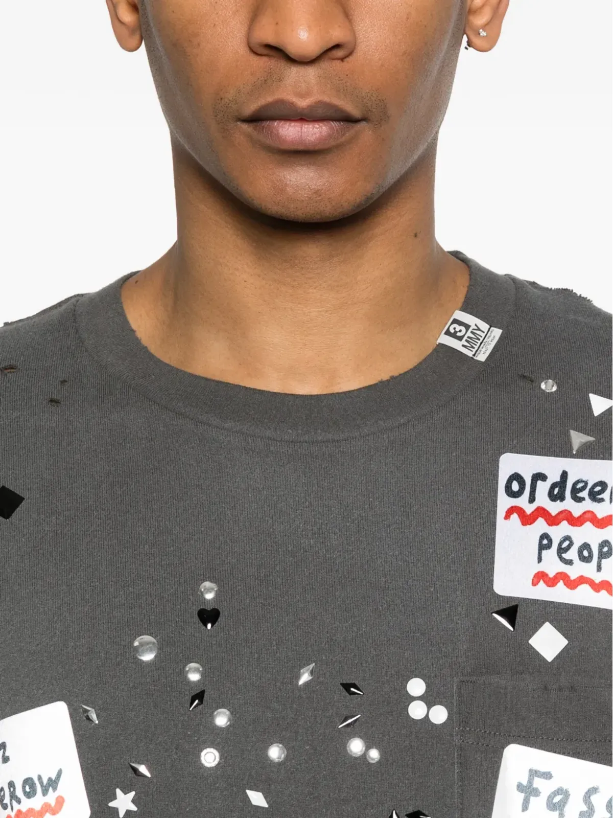 Maison MIHARA YASUHIRO ステッカー装飾 Tシャツ - 画像5