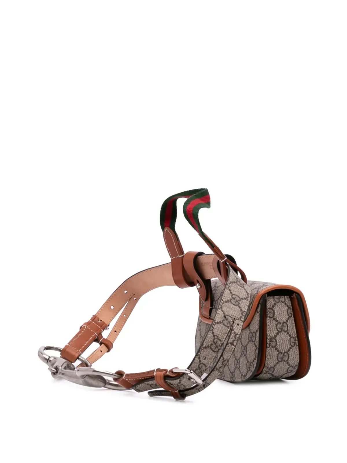 Gucci Vintage ミニGGスプリーム ウェブ バンブー1947 ベルトバッグ - ブラウン - 画像3