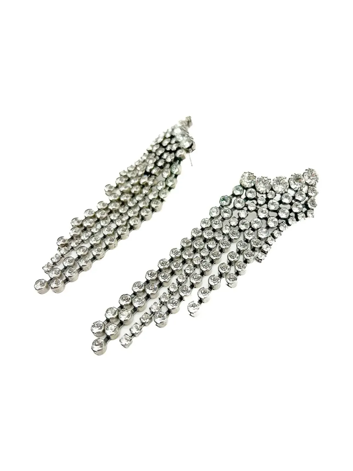 Jennifer Gibson Jewellery 1990s Isabel Marant 超長いクリスタル・カスケードイヤリング - シルバー - 画像2