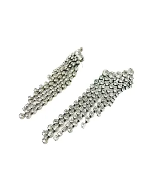 Jennifer Gibson Jewellery 1990s Isabel Marant 超長いクリスタル・カスケードイヤリング - シルバー - サムネイル2