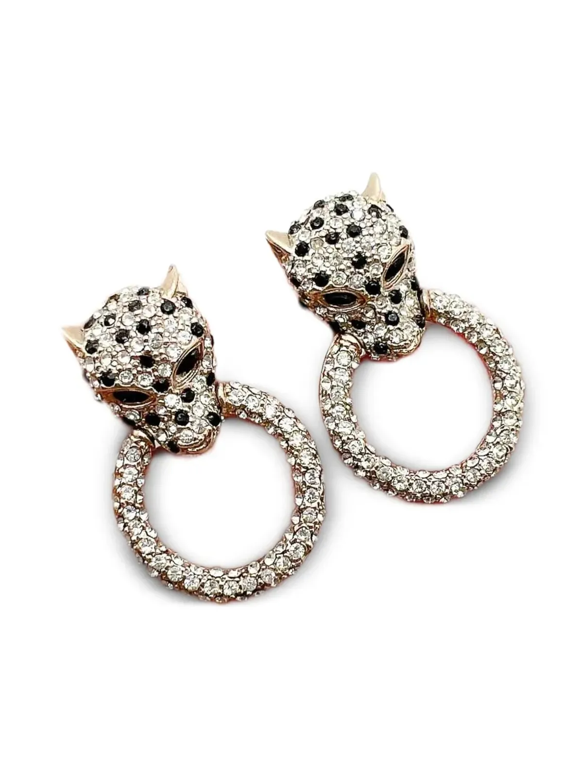 Jennifer Gibson Jewellery バトラー＆ウィルソン ビッグキャット クリスタル イヤリング - ゴールド - 画像2