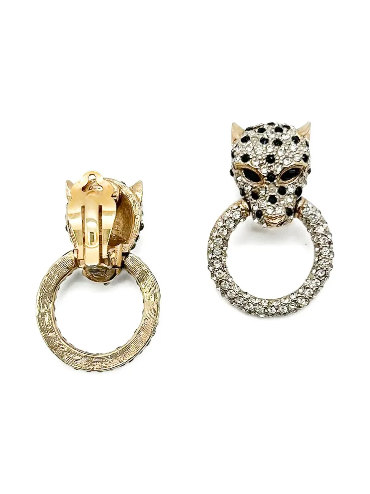 Jennifer Gibson Jewellery バトラー＆ウィルソン ビッグキャット クリスタル イヤリング - ゴールド - 画像4