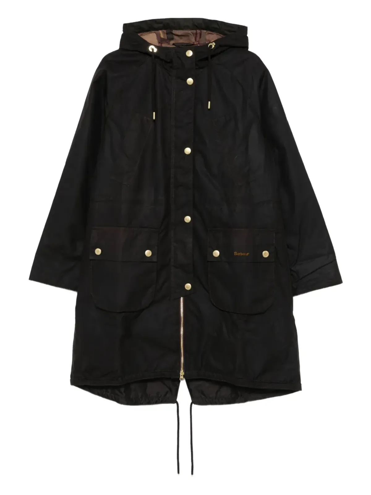 Barbour フード付きボタン留めコート - 画像1