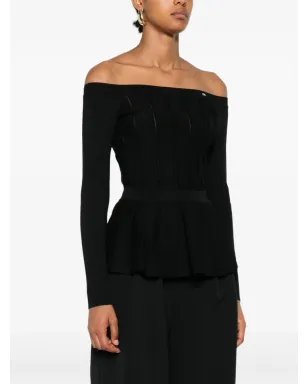 Elisabetta Franchi プリーツパネル ボートネック セーター - サムネイル3