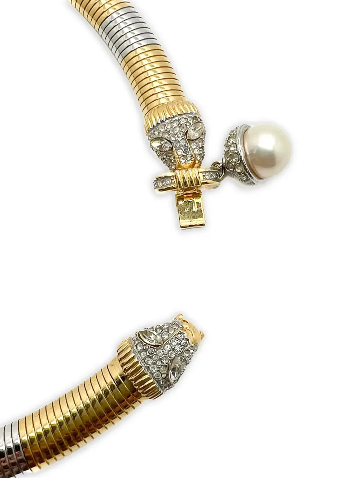 Jennifer Gibson Jewellery 1980s ダブルビッグキャット ガスパイプ カラーネックレス - ゴールド - 画像2