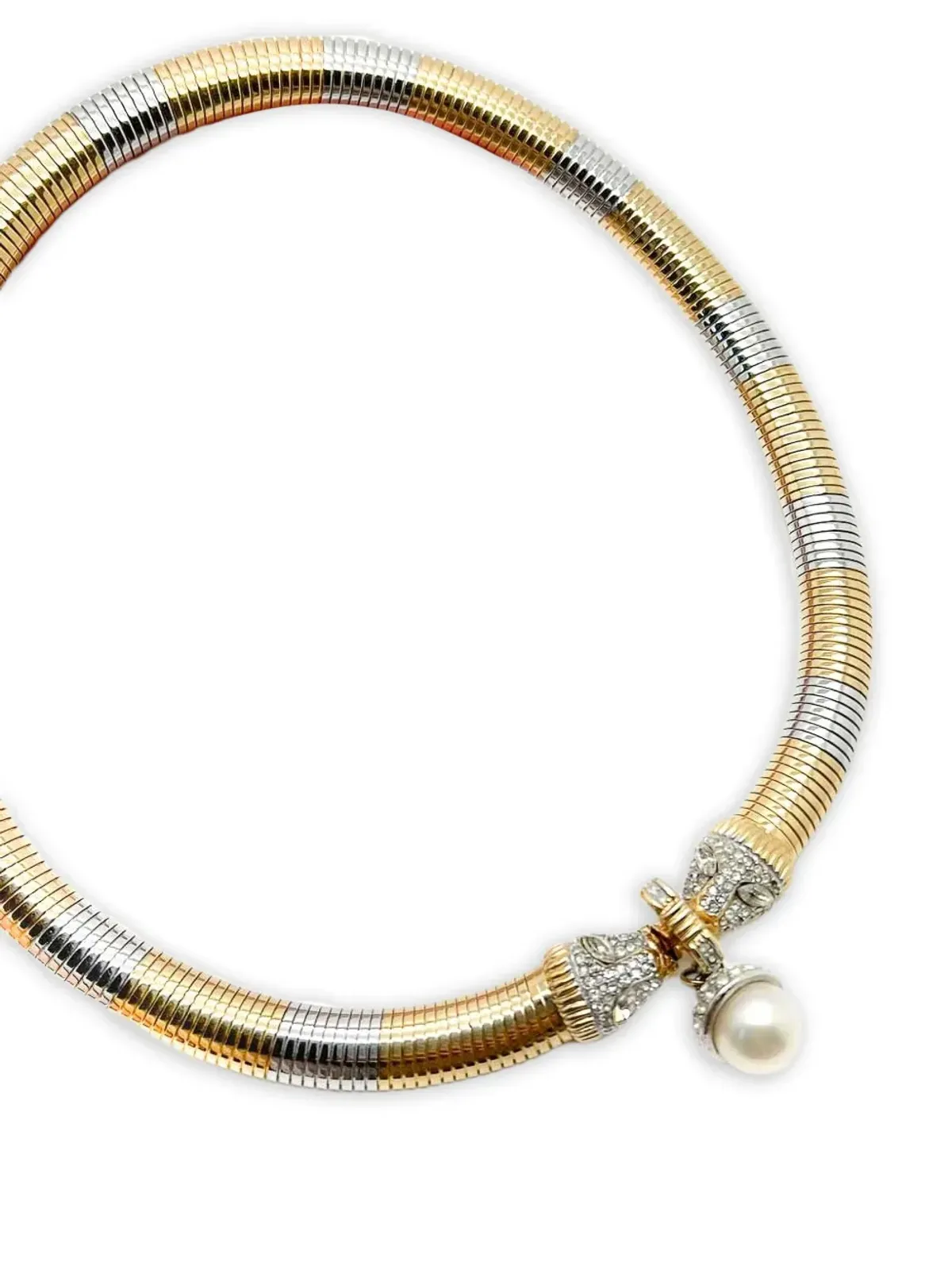 Jennifer Gibson Jewellery 1980s ダブルビッグキャット ガスパイプ カラーネックレス - ゴールド - 画像3
