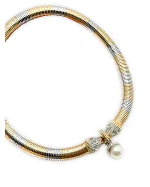 Jennifer Gibson Jewellery 1980s ダブルビッグキャット ガスパイプ カラーネックレス - ゴールド - サムネイル3