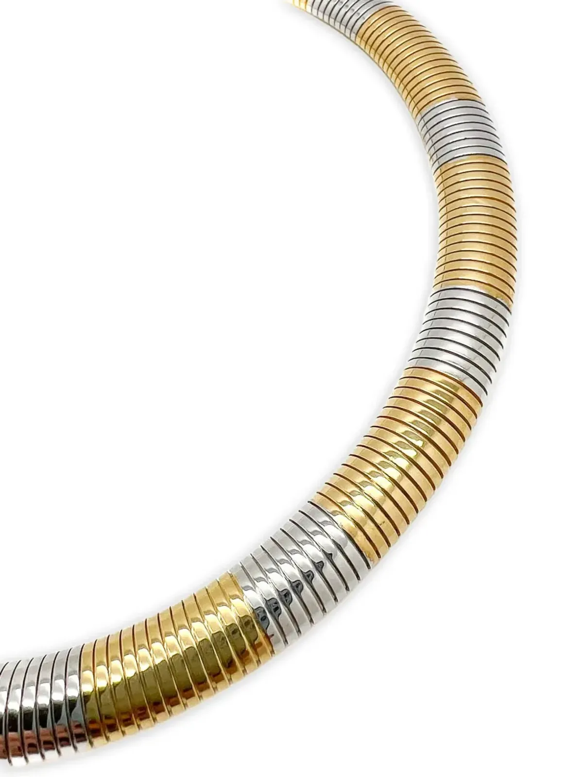 Jennifer Gibson Jewellery 1980s ダブルビッグキャット ガスパイプ カラーネックレス - ゴールド - 画像4