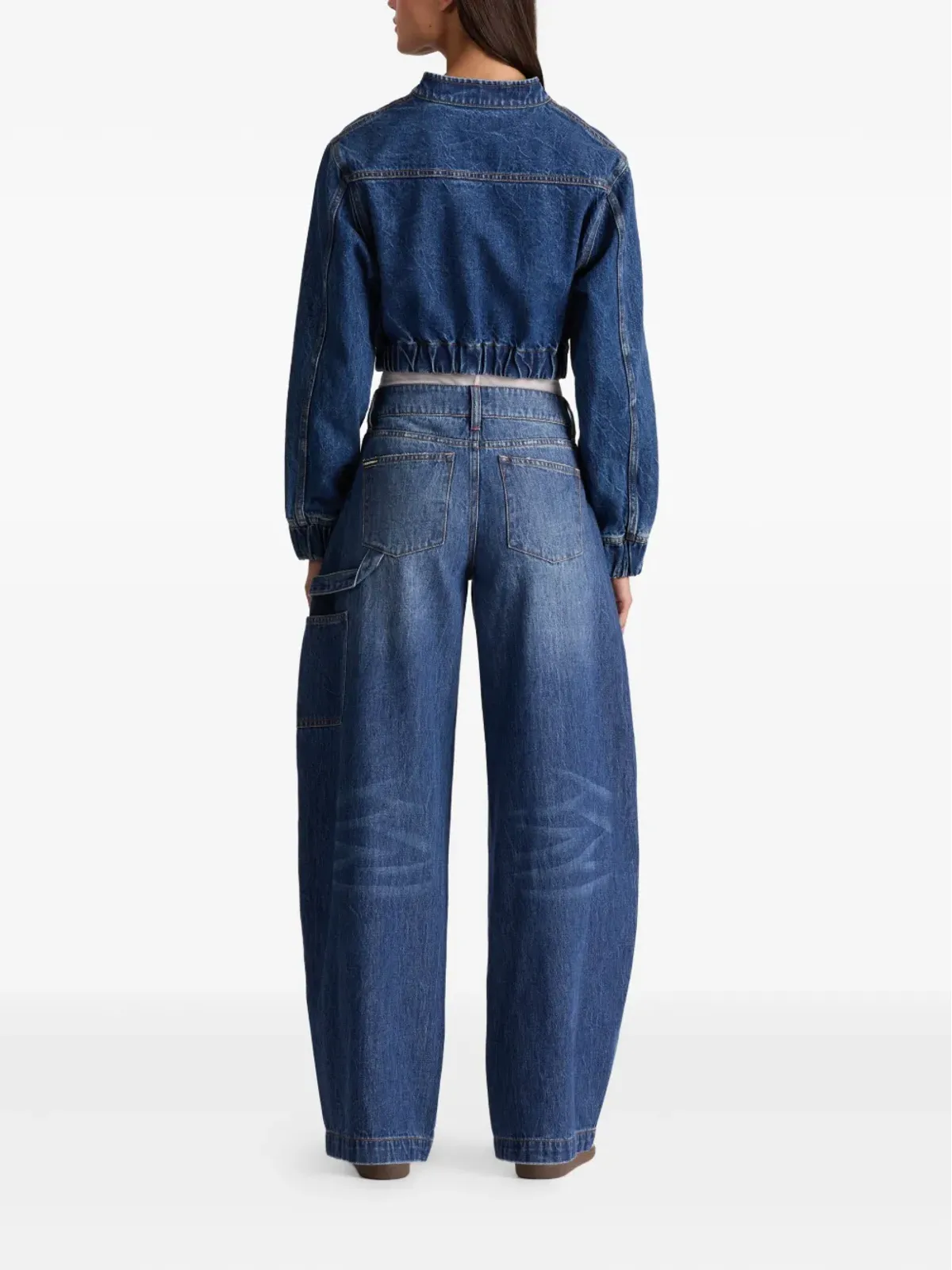 alice + olivia Andie ウィスカードコットンジーンズ ブルー - 画像4