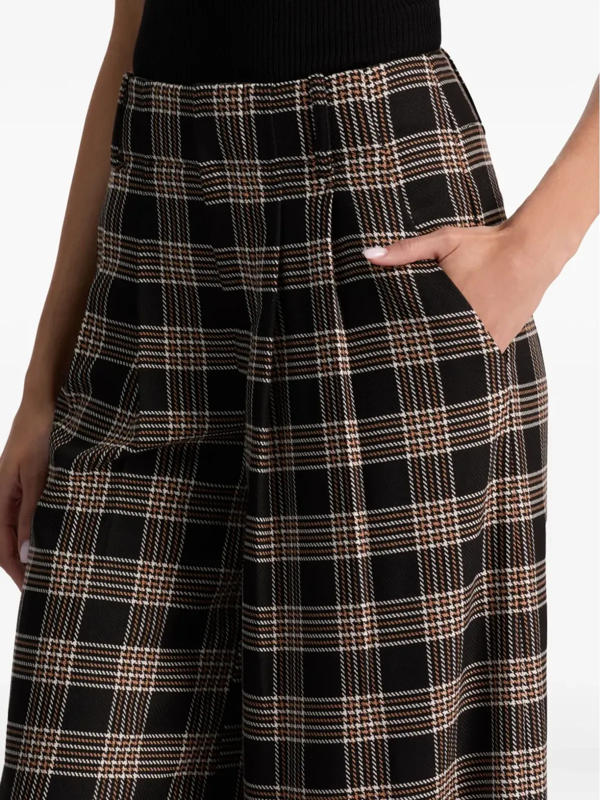 alice + olivia エロイーズ プリーツ チェックパンツ - 画像5